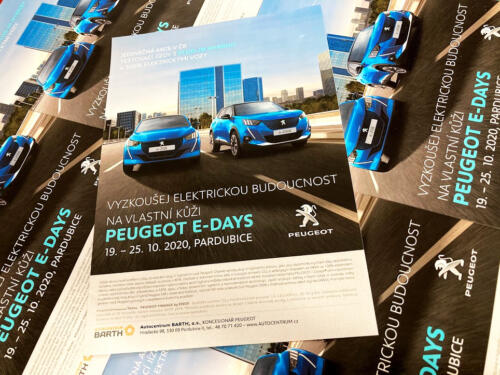 Peugeot E-DAYS Leták A5 pro Autocentrum BARTH