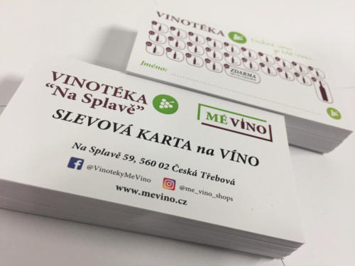 MeVino Vizitky Slevova kartička velikosti vizitek