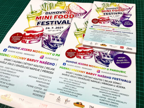 Letáky a plakáty > Duhový MINI FOOD festival na Duhovém jezeře v Moravanech