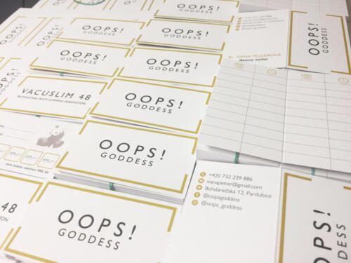 Oops_Goddess Vizitky, Permanentky a Kartičky s bigováním na objednání klentů.